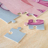 Magical Pink Baby Unicorn Stars Individuelle Name Puzzle (Seite)