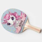 Magical Pink Baby Unicorn Stars Individuelle Name Tischtennis Schläger (Seitenansicht)