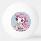 Magical Pink Baby Unicorn Stars Individuelle Name Tischtennisball (Rückseite)