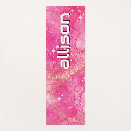 Magical pink background name Personalized  Yogamatte (Vorderseite)