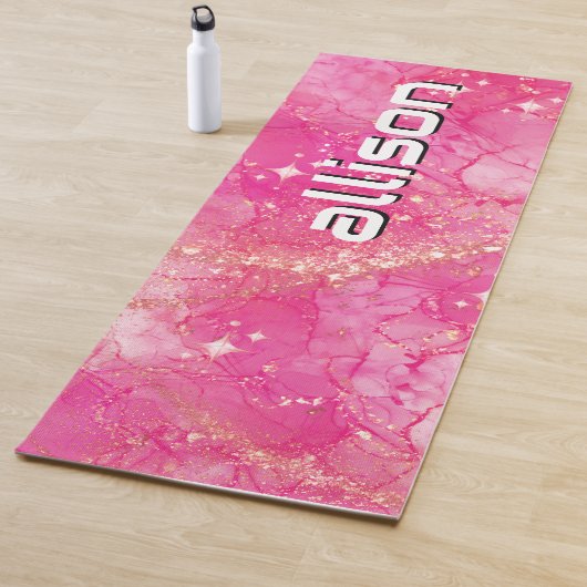 Magical pink background name Personalized Yogamatte (Beispiel)