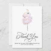 Magical Pink Cotton Candy und Glitzer Vielen Dank Einladung (Vorderseite)