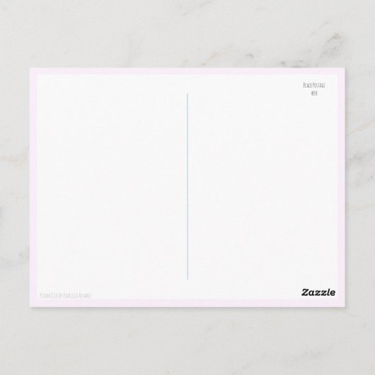 Magical Pink Dragon Baby Dusche Danke Postcard Postkarte (Rückseite)