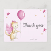 Magical Pink Dragon Baby Dusche Danke Postcard Postkarte (Vorderseite)