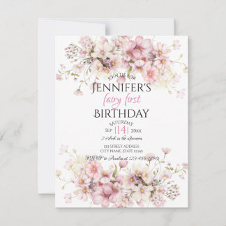 Magical Pink Fairy Birthday Einladung