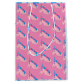 Magical Pink Lila Blue Heart Unicorn Märchen Mittlere Geschenktüte (Vorderseite)