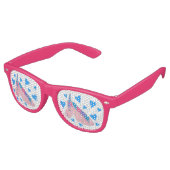 Magical Pink Lila Blue Heart Unicorn Märchen Partybrille (Schrägansicht)