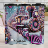 Magical Pink Purple Christmas Train Wonderland Thermosbecher