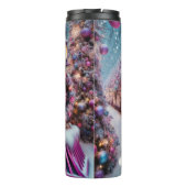 Magical Pink Purple Christmas Train Wonderland Thermosbecher (Rückseite)