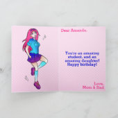 Magical Pink Sparkle School Girl 14. Geburtstag Karte (Innenseite)