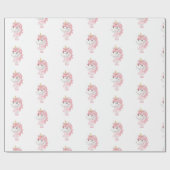 Magical Pink Unicorn Ballerina Geschenkpapier (Flach)