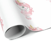Magical Pink Unicorn Ballerina Geschenkpapier (Rolleneckpunkt)