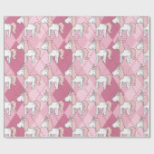 Magical Plaid Pink Unicorn Christmas Geschenkpapier (Flach)