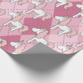 Magical Plaid Pink Unicorn Christmas Geschenkpapier (Ecke)