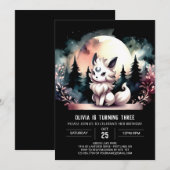 Magical Printable Wolf Birthday Einladung (Vorne/Hinten)