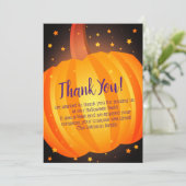 Magical Pumpkin Bash Party Flat Danke Karte (Stehend Vorderseite)