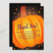 Magical Pumpkin Bash Party Flat Danke Karte (Vorne/Hinten)