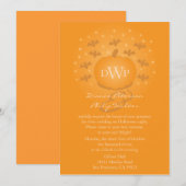 Magical Pumpkin Monogram Wedding Einladung (Vorne/Hinten)