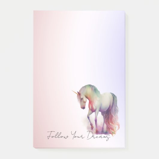 Magical Purple Blush Ombre Unicorn  Post-it Klebezettel (Vorderseite)