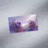 Magical Purple Floral Gold Sparkle Abstract Magnetische Visitenkarte (Beispiel)