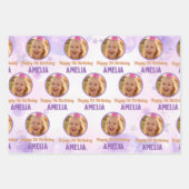 Magical Purple Photo Birthday Party  Geschenkpapier Set (Vorderseite 3)