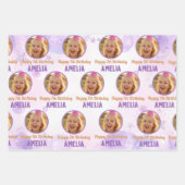 Magical Purple Photo Birthday Party  Geschenkpapier Set (Vorderseite 2)
