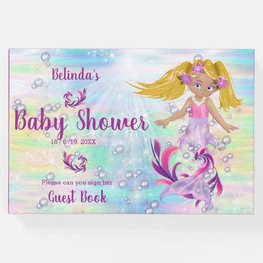Magical Rainbow Baby Mermaids Gästebuch (Vorderseite)