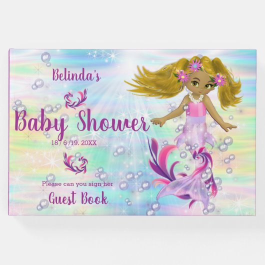 Magical Rainbow Baby Mermaids Gästebuch (Vorderseite)