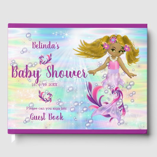 Magical Rainbow Baby Mermaids Gästebuch (Vorderseite)