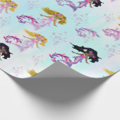 Magical Rainbow Baby Mermaids Geschenkpapier (Ecke)