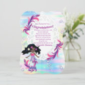 Magical Rainbow Baby Mermaids Glückwunsch Card Einladung (Stehend Vorderseite)