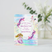 Magical Rainbow Baby Mermaids Party Dusche Postkarte (Stehend Vorderseite)