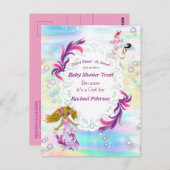 Magical Rainbow Baby Mermaids Party Dusche Postkarte (Vorne/Hinten)