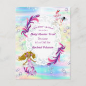 Magical Rainbow Baby Mermaids Party Dusche Postkarte (Vorderseite)