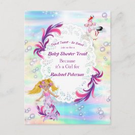 Magical Rainbow Baby Mermaids Party Dusche Postkarte