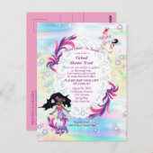 Magical Rainbow Baby Mermaids Virtual Shower Postkarte (Vorne/Hinten)
