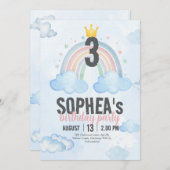 Magical Rainbow Birthday Invitation Einladung (Vorne/Hinten)