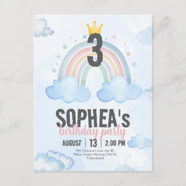 Magical Rainbow Birthday Invitation Postcard Ankündigungspostkarte