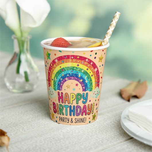 Magical Rainbow birthday party Paper Pappbecher (In Situ)