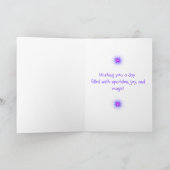 Magical Rainbow Bunny Birthday Whimsical Childrens Karte (Innenseite)