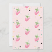 Magical Rainbow Strawberry Stars Birthday Einladung (Rückseite)