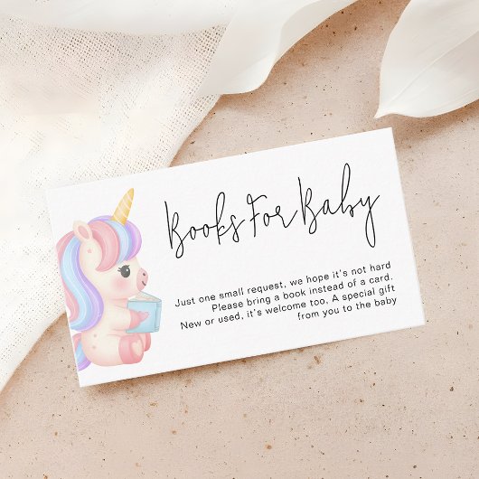 Magical Rainbow Unicorn Baby Shower Books Request Begleitkarte
