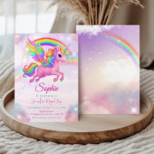 Magical Rainbow Unicorn Birthday Invitation Einladung