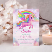Magical Rainbow Unicorn Birthday Invitation Einladung