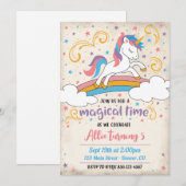 Magical Rainbow Unicorn Birthday Invitation Einladung (Vorne/Hinten)