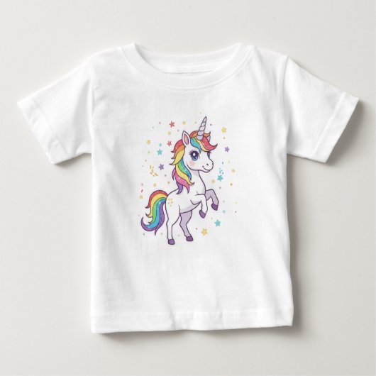Magical Rainbow Unicorn – Cheerful Kids Baby T-shirt (Vorderseite)
