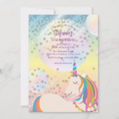 Magical Rainbow Unicorn Girl Birthday Party Einladung (Vorderseite)