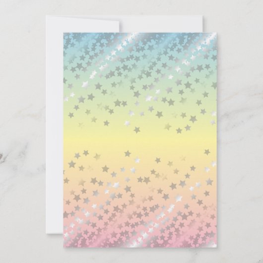 Magical Rainbow Unicorn Girl Birthday Party Einladung (Rückseite)