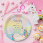 Magical Rainbow Unicorn Girl Birthday Party Pappteller (Party)