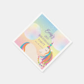 Magical Rainbow Unicorn Girl Birthday Party Serviette (Ecke)